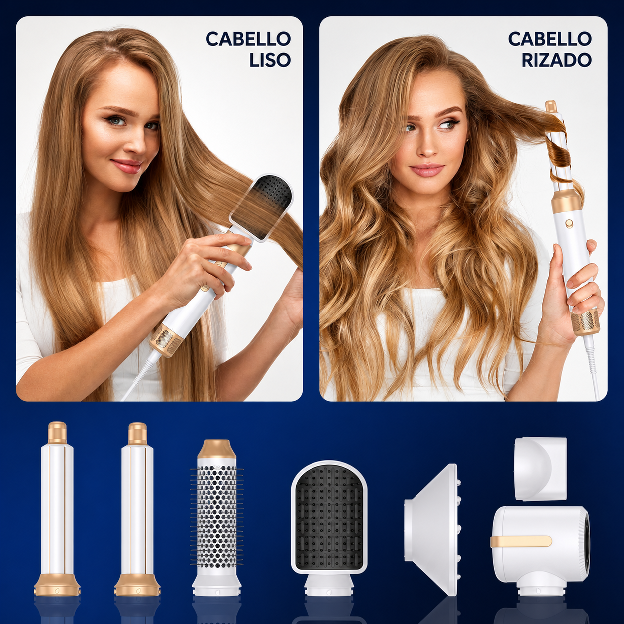 Resultados en cabello liso y rizado